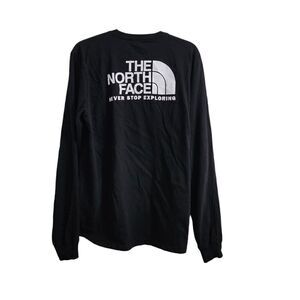 The North Face Shirt Mens Large Black Box NSE Long Sleeve Tee Top Outdoor Hiking